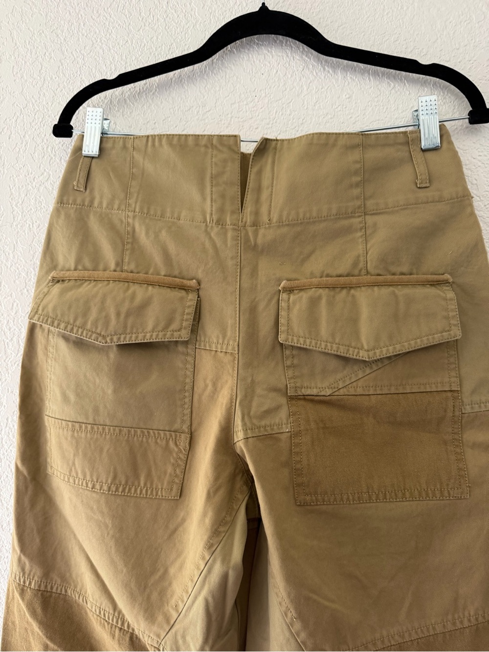 ZARA SRPLS Khaki Patchwork Barrel Trousers | Size Small - Picture 5 of 6